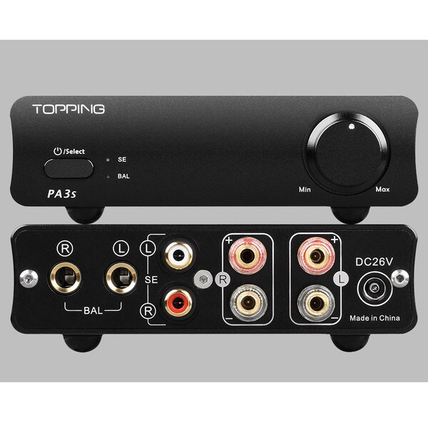 Main product image for Topping PA3s Compact Desktop Amplifier with Balanced and Unbalanced Inputs 2x80 Watt220-210